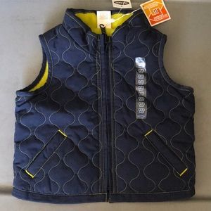 Infant Boys Reversible Fuzzy/Puffer Zip Vest 6-12m